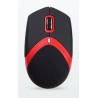 AMEI AM-M101R/Ergonomická/Optická/1 600 DPI/Drátová USB/Černá-červená