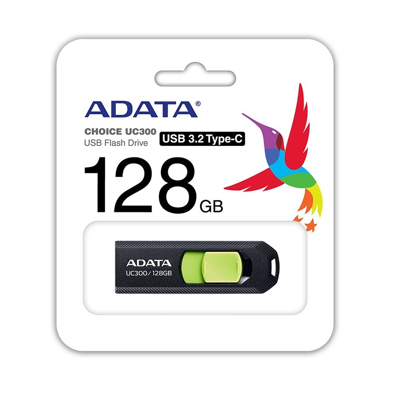 ADATA Flash Disk 128GB UC300, USB-C 3.2, černo-zelená