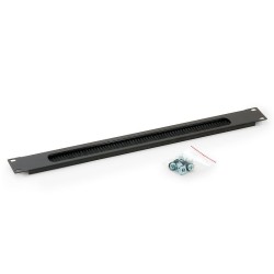 TRITON Průchozí panel 1U - kartáč RAL 9005 černá