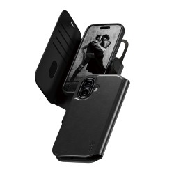 CARE by PanzerGlass Tango - Pouzdro s klopou pro mobilní telefon - kompatibilita s MagSafe - veganská kuže - cerná - pro Apple