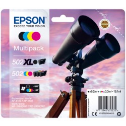 Epson 502/502XL Multipack - 4-balení - 19.1 ml - černá, žlutá, azurová, purpurová - originální - blistr - inkoustová cartridge