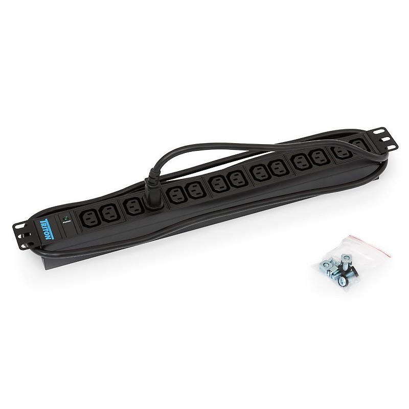 TRITON 19" rozvodný panel 14xIEC C13- 2m, kontrolka, černý