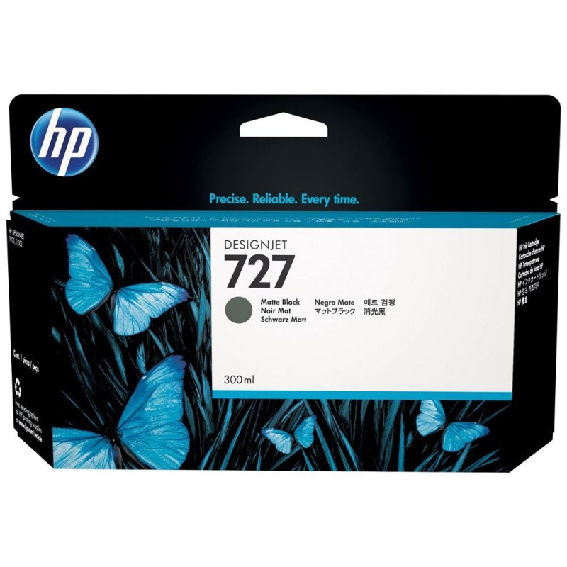 HP 727 300 ml Black matte DJ Ink Cart, C1Q12A