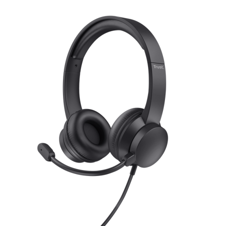 TRUST Sluchátka s mikrofonem HS-201, USB, černá