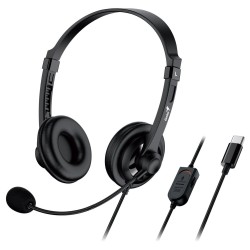 GENIUS sluchátka HS-230U, USB-C, 2.4m, černá