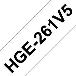Brother originální páska do tiskárny štítků, Brother, HGE-261, černý tisk/bílý podklad, 8m, 36mm, 5 ks v balení, cena za balení