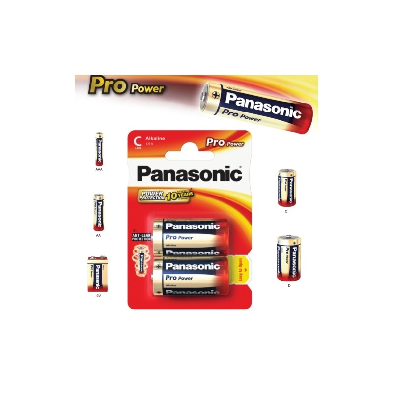 PANASONIC Alkalické baterie Pro Power LR14PPG/2BP C 1,5V (Blistr 2ks)