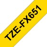 BROTHER TZEFX651 - kazeta TZ šířky 24mm, flexibilní lamino páskou TZE-FX651, žlutá/černé písmo