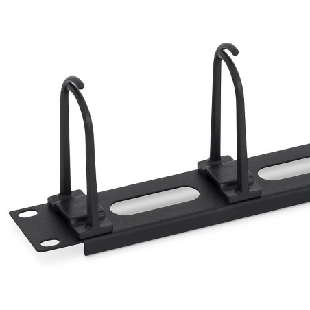 TRITON 19" vyvazovací panel průchozí 1U - 5x plastová úchytka velká, černá