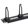 TRITON 19" vyvazovací panel průchozí 1U - 5x plastová úchytka velká, černá