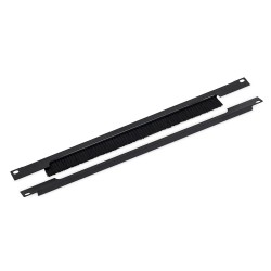 TRITON 19" průchozí panel 1U rozdělený horizontálně, kartáč, otvor 350 x 21 mm, černý