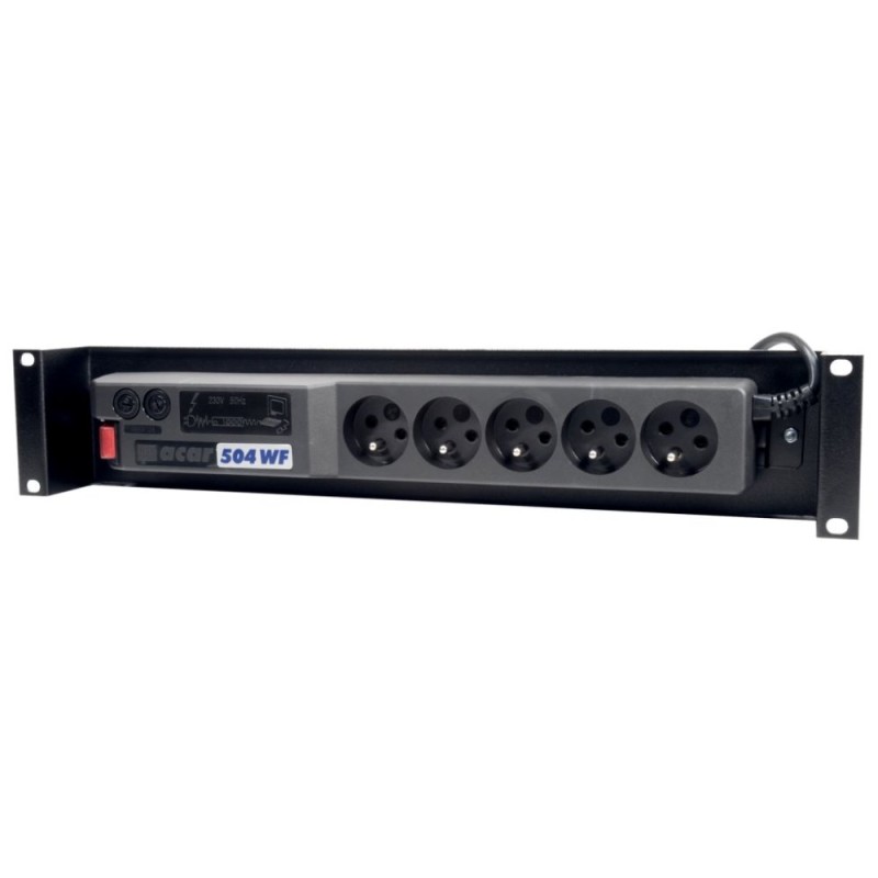 Napajeci panel ACAR A-504, 3m ,5 pozic, přep.ochrana, vana do 19" racku