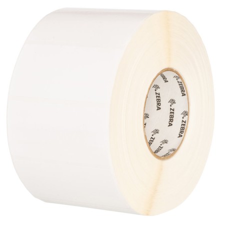 Label, Polypropylene, 76.2x25.4mm Direct Thermal, PolyPro 4000D, Permanent Adhesive, 19mm Core, Perforation and Black Mark