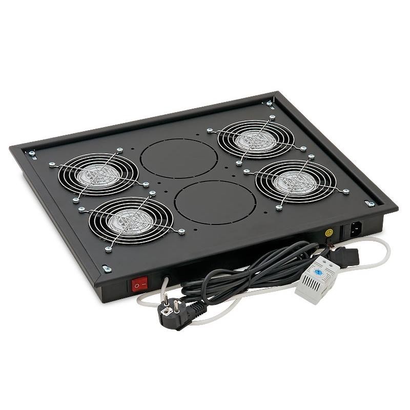 TRITON Ventilační jednotka horní (spodní), 4 ventilátory-230V/60W, termostat, černá