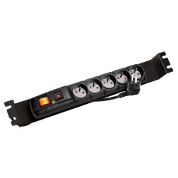 Napajeci panel ACAR F5 FA 3m 5 pozic BK včetně držáků do 19" lišt 1U, ACAR-F5-FA