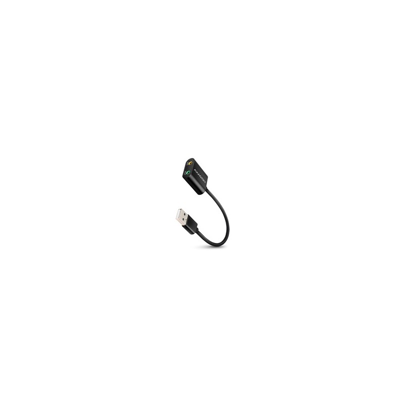 AXAGON ADA-12, USB 2.0 - externí zvuková karta, 48kHz/16-bit stereo, kovová, kabel USB-A 15 cm
