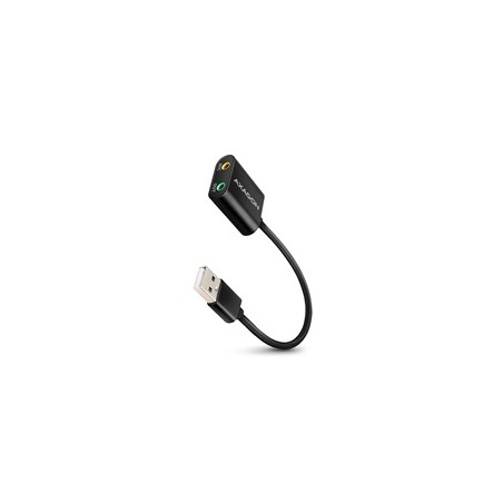 AXAGON ADA-12, USB 2.0 - externí zvuková karta, 48kHz/16-bit stereo, kovová, kabel USB-A 15 cm