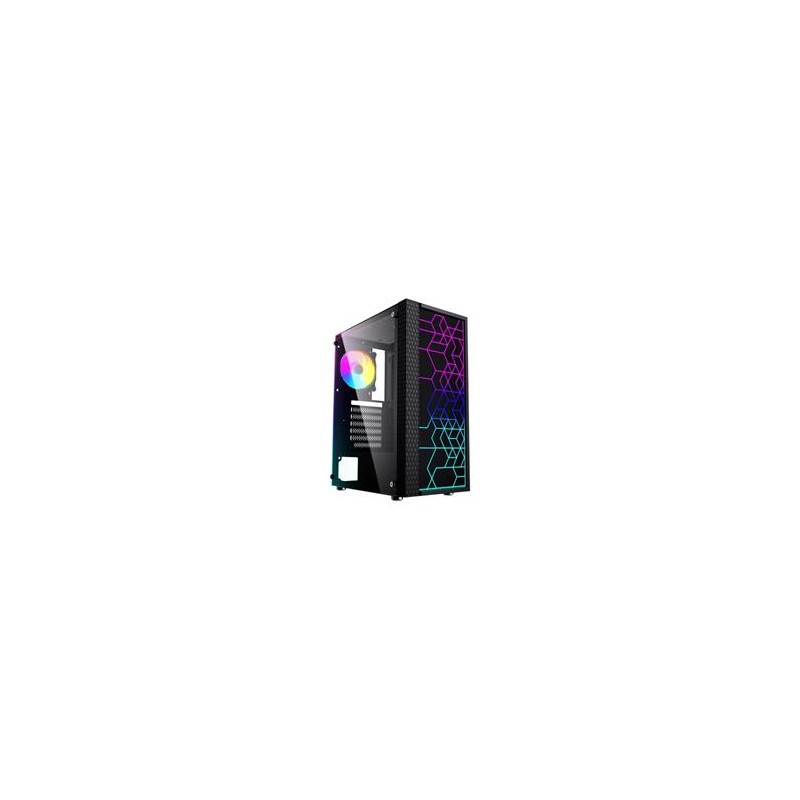 Gembird Computer Fornax 2500 ARGB/Midi Tower/Transpar./Černá