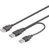 PremiumCord USB 2.0 napájecí Y kabel A/M+A/M-A/F