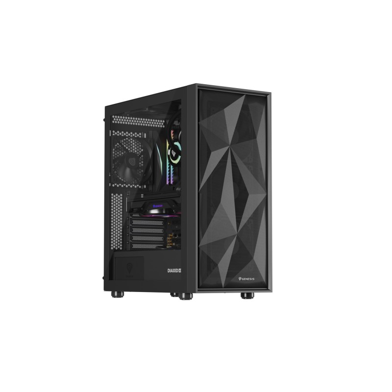 Počítačová skříň Genesis DIAXID 605F/Midi Tower/Transpar./Černá