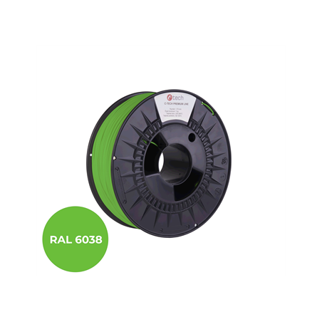 Filament C-TECH PREMIUM LINE, TPU 90A, flexibilní, luminiscenční zelená, RAL6038, 1,75mm, 1kg