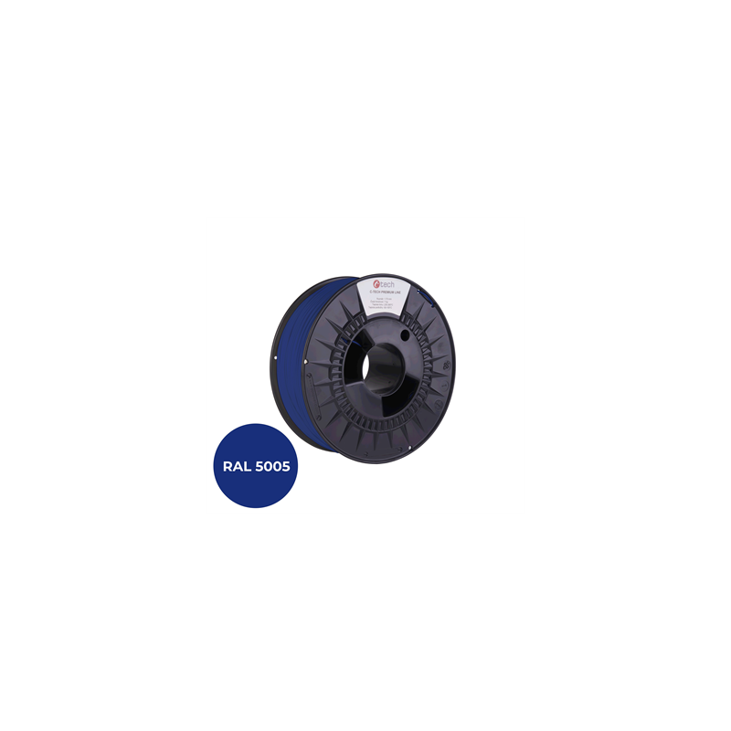 Filament C-TECH PREMIUM LINE, TPU 90A, flexibilní, signální modrá, RAL5005, 1,75mm, 1k