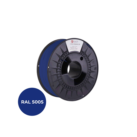 Filament C-TECH PREMIUM LINE, TPU 90A, flexibilní, signální modrá, RAL5005, 1,75mm, 1k