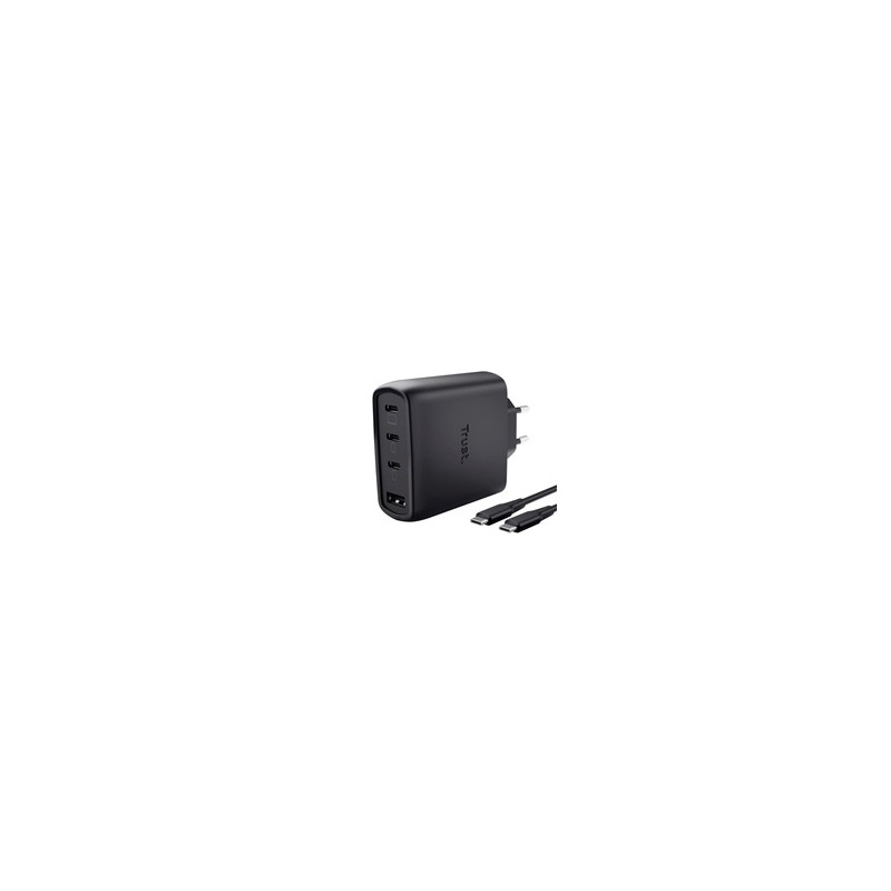 TRUST GaN Nabíječka MAXO 65W, 3xUSB-C,1xUSB-A, černá