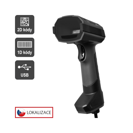 Virtuos CCD 2D průmyslová čtečka HT-857, USB, tmavě šedá