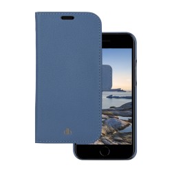 dbramante1928 New York - Pouzdro s klopou pro mobilní telefon - detachable magnetic back-cover - kůže Saffiano - Um blue - pro
