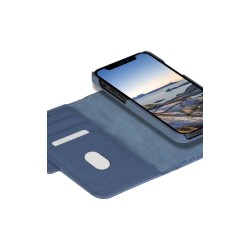 dbramante1928 New York - Pouzdro s klopou pro mobilní telefon - detachable magnetic back-cover - kůže Saffiano - Um blue - pro