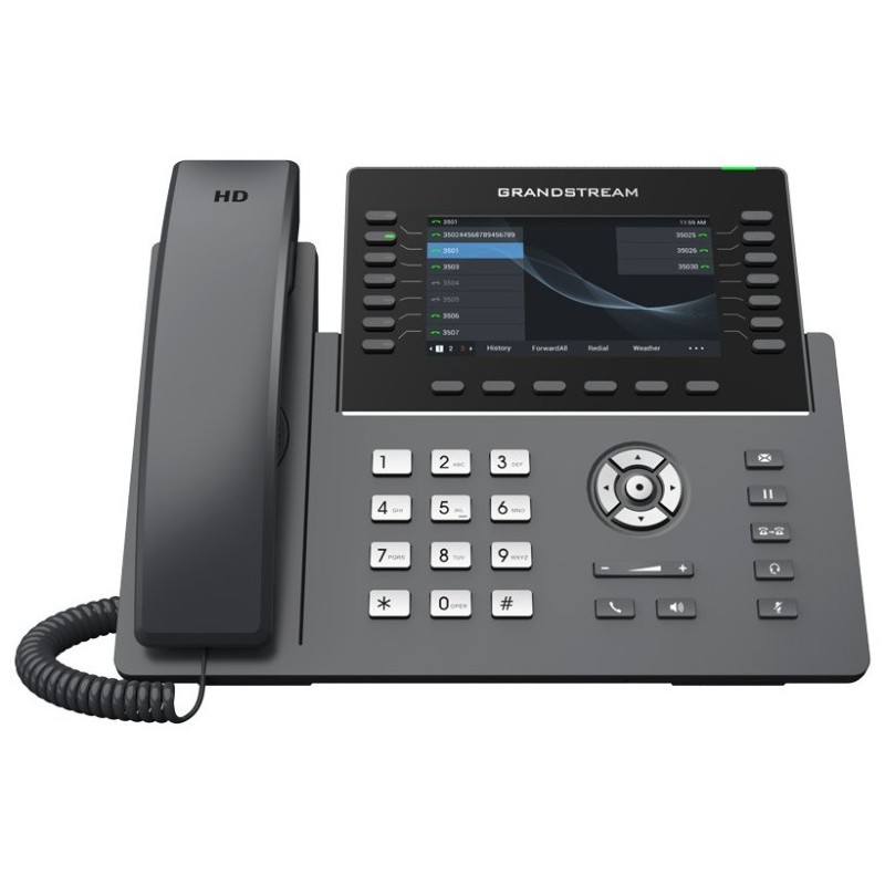 Grandstream GRP2650 SIP telefon, 5" bar.displej, 6 SIP účty, 14 pr. tl., 2x1Gb, WiFi, BT, USB