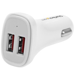 StarTech.com Dual Port USB Car Charger - 24W/4.8A White - Napájecí adaptér do auta - 24 Watt - 4.8 A - 2 výstupní konektory