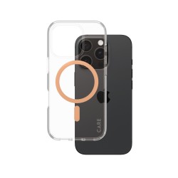 CARE by PanzerGlass - Zadní kryt pro mobilní telefon - kompatibilita s MagSafe - recyklovaný plast - broskvový, průsvitná - pro
