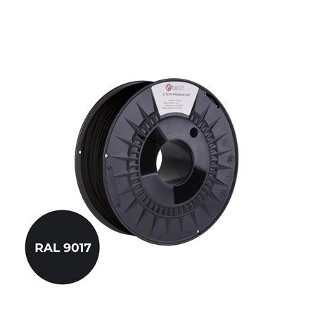 Tisková struna (filament) C-TECH PREMIUM LINE, PA6, dopravní černá, RAL9017, 1,75mm, 1kg