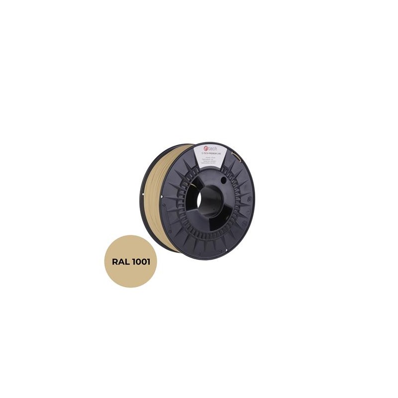 Tisková struna (filament) C-TECH PREMIUM LINE, PETG, béžová, RAL1001, 1,75mm, 1kg