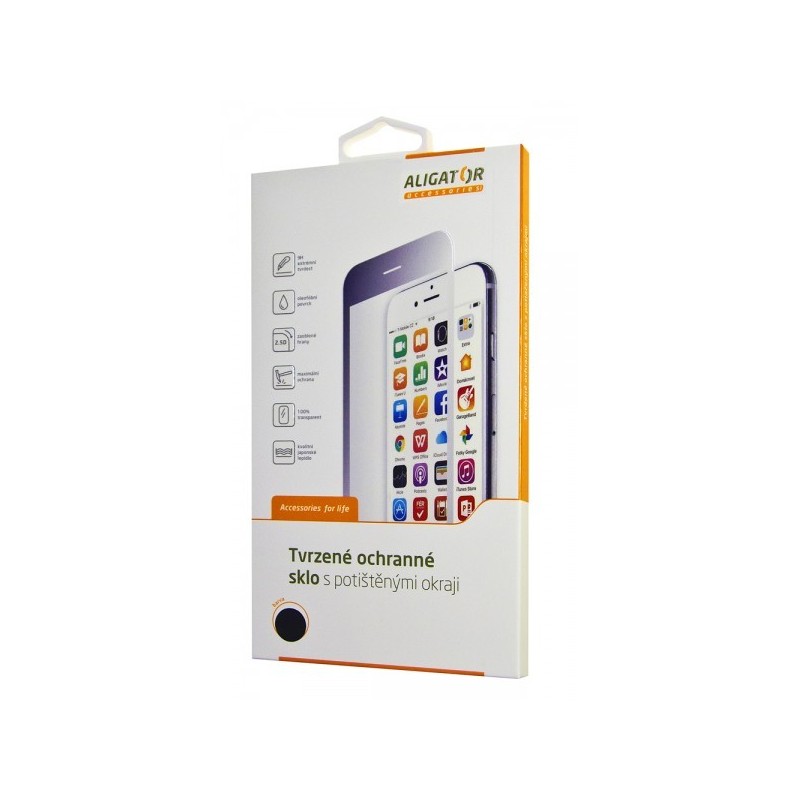 Ochranné tvrzené sklo ALIGATOR PRINT černá, Samsung S10e, celoplošné lepení