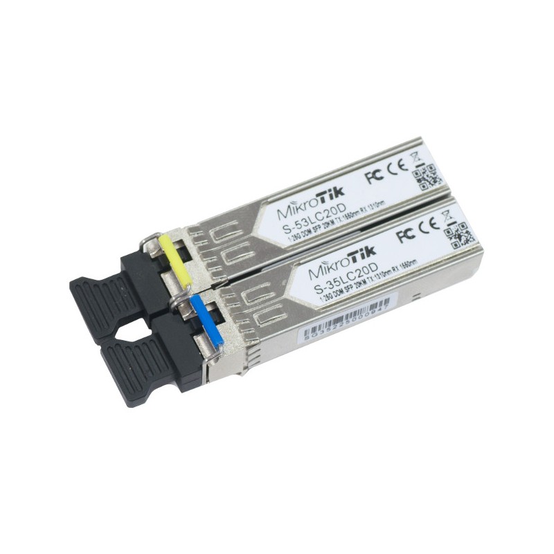 MikroTik SFP (miniGBIC) modul S-35/53LC20D, SM, 20km, 1.25G