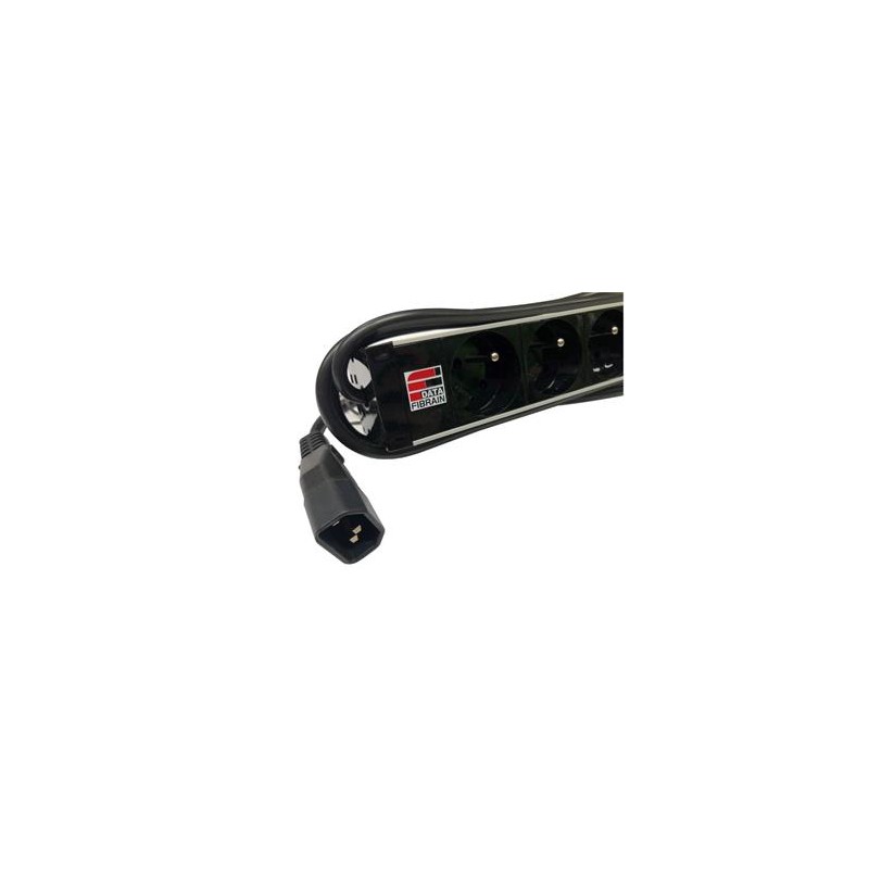 19" Napájecí panel 9x 230V, IEC320 C14 1U M6 3m