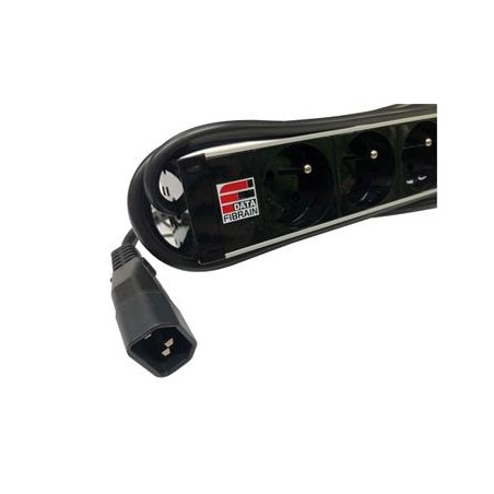 19" Napájecí panel 9x 230V, IEC320 C14 1U M6 3m