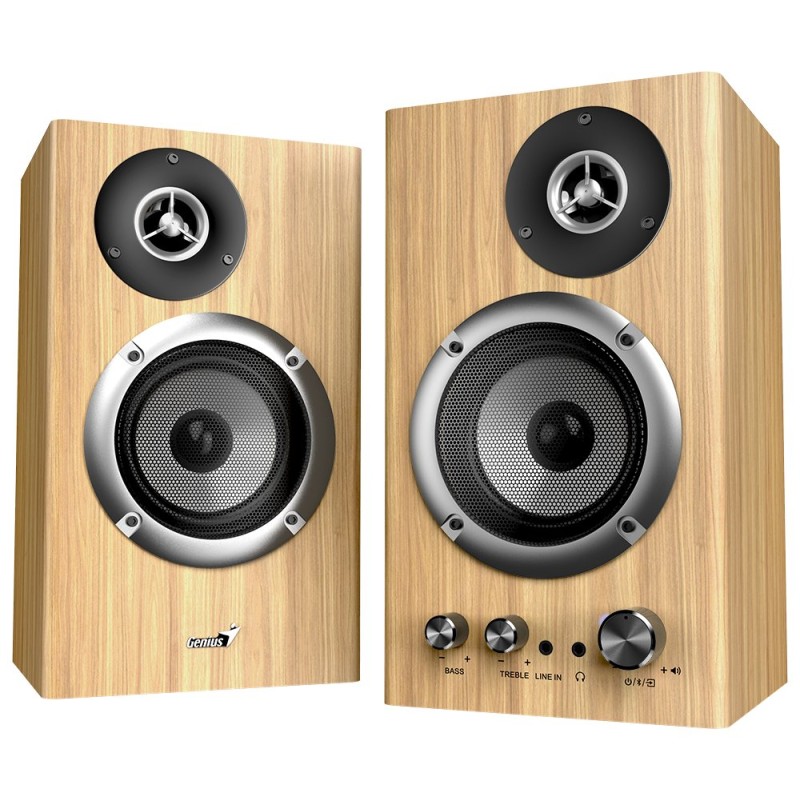 GENIUS Reproduktor SP-HF1812BT, BT, 3.5mm jack, 50W, světlé dřevo