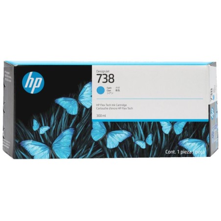 HP 738 300-ml Cyan DesignJet Ink Cartridge