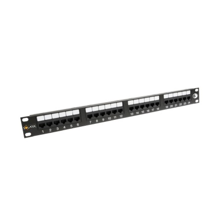 19" patch panel Solarix 24 x RJ45 CAT6 UTP 350 MHz černý 1U SX24-6-UTP-BK