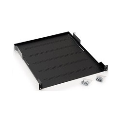 TRITON Police s perforací 19", 1U/350mm, nosnost 40kg, šedá
