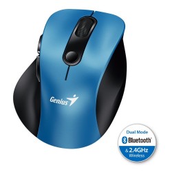 Genius Ergo 9000S/Ergonomická/Optická/Pro praváky/2 400 DPI/USB+BT/Černá-modrá