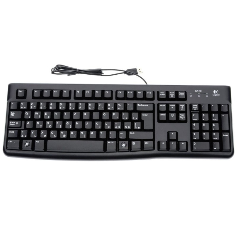 Logitech K120/Drátová USB/CZ-SK layout/Černá