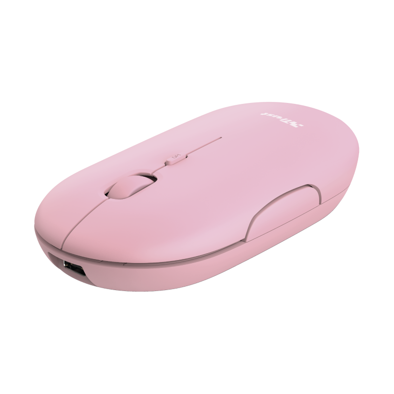 TRUST myš PUCK, bezdrátová, USB, růžová