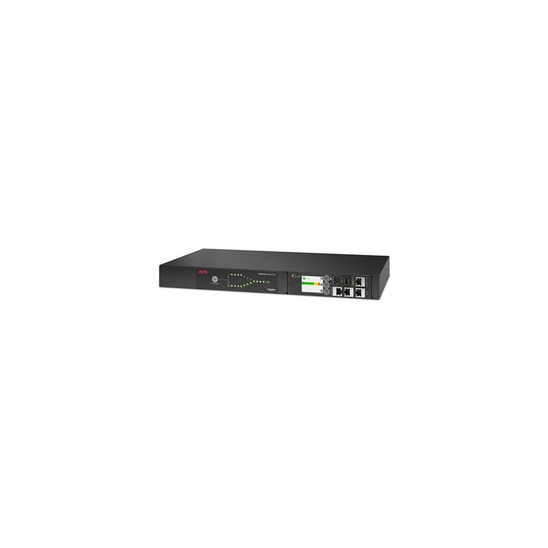 APC NetShelter Rack ATS, 230V, 16A, (8)C13 (1)C19 out, 1U, IEC-320 C20 (2)