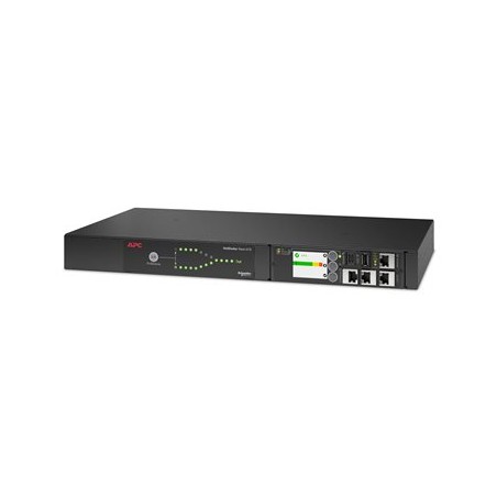 APC NetShelter Rack ATS, 230V, 16A, (8)C13 (1)C19 out, 1U, IEC-320 C20 (2)
