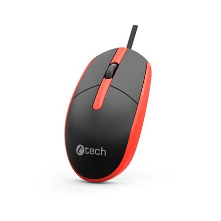 C-TECH Myš WM-10, černo/červená, USB